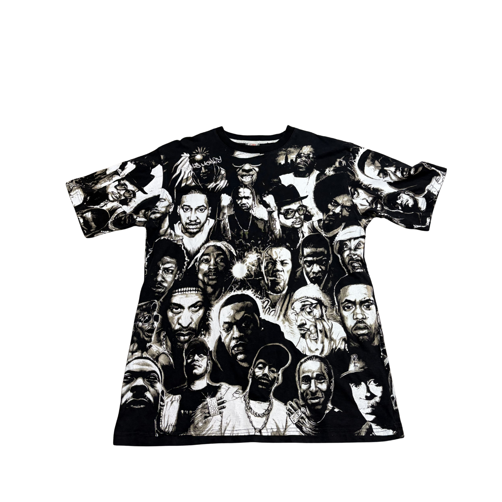 Vintage Tupac Rap Tee – All Over Print Hip Hop Graphic T-Shirt (2Pac / Biggie / 90s Style)