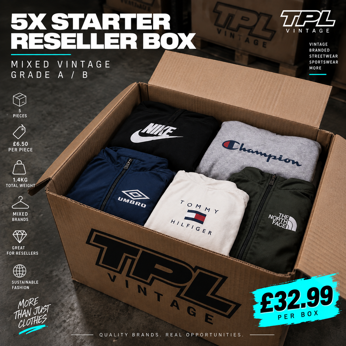 5x Starter Reseller Box – Mixed Vintage Grade A/B