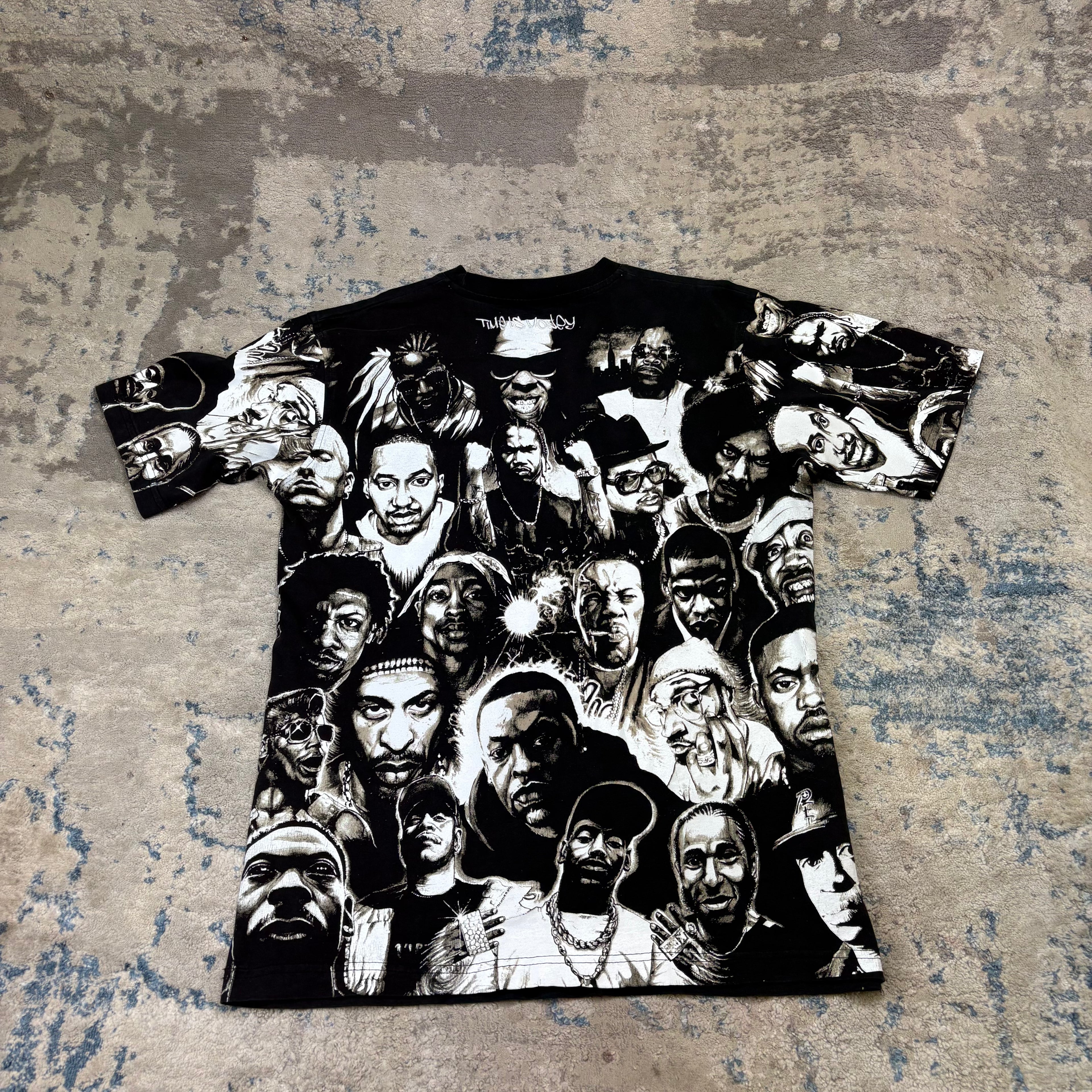Vintage Tupac Rap Tee – All Over Print Hip Hop Graphic T-Shirt (2Pac / Biggie / 90s Style)
