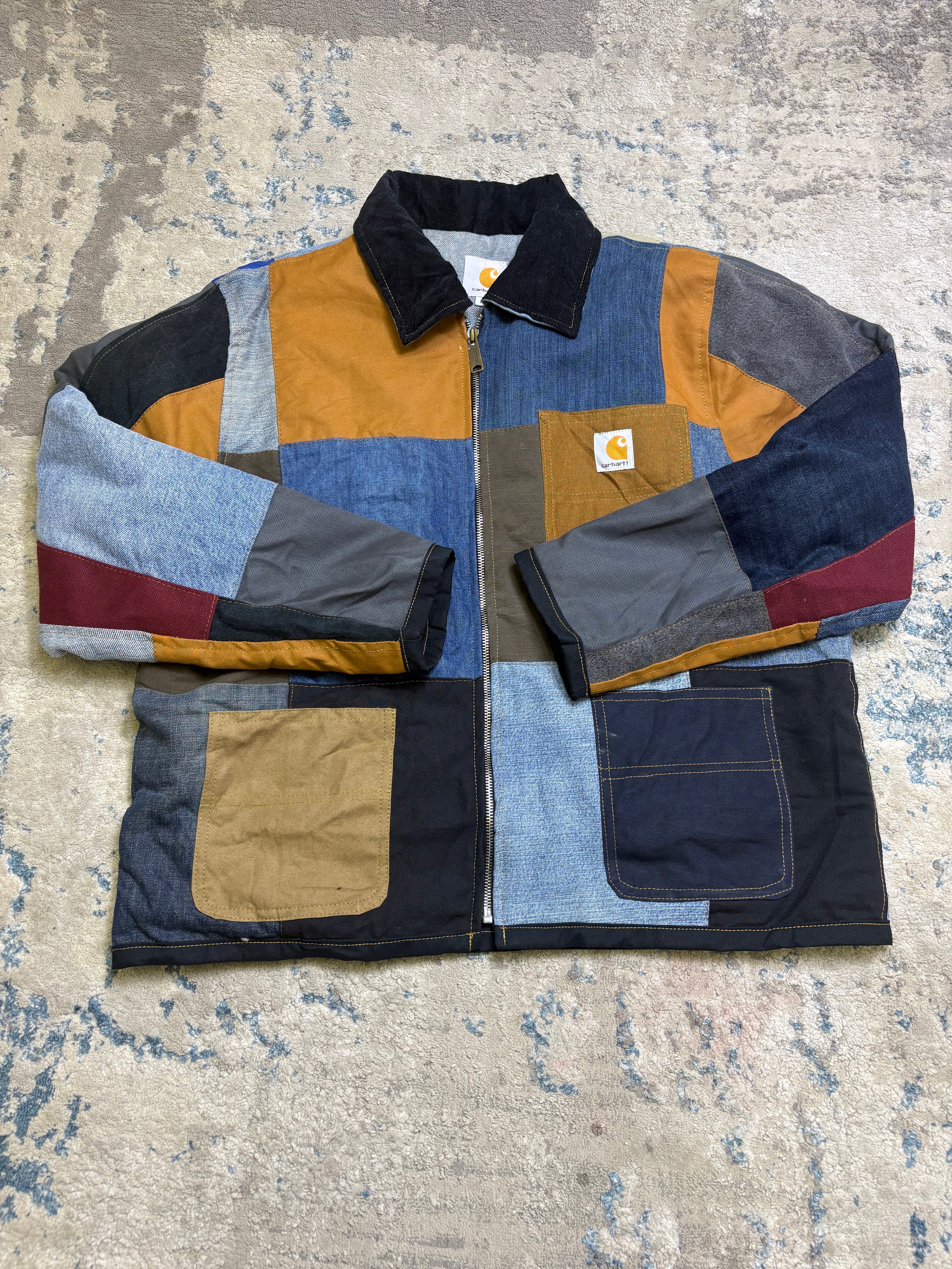 Carhartt Patchwork Jacket – Reworked Multi Panel Workwear Coat (Denim / Canvas)